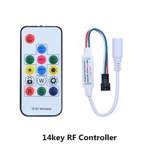 Mini 3Key RF 14Key 17Key 21Key LED Pixel Strip DC5-24V Light Controller för WS2811 WS2812B SK6812 6803 med fjärrkontroller