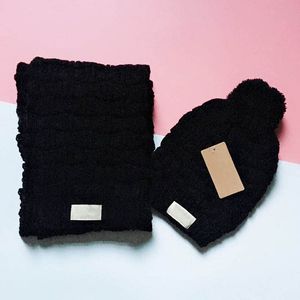 2021 Winter Knitting Caps Scarves Set Fashion Women Crochet Beanies Warm And Soft 5 Colors Wholesale