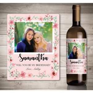 Andere kunsten en ambachten gepersonaliseerde rustieke bruiloft wijnstickers bruidsmeisje voorstel geschenk aangepaste fles label verlovingspaar cadeau