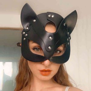 CKMORLS Sexy Leather Harness Eye Erotic Fetish Sex Tools Halloween Masquerade Cosplay Rabbit Face Mask BDSM for Adult Toys