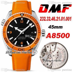 OMF Orange Keramisk Bezel Black Dial Cal 8500 A8500 Automatic Mens Watch Gummi Rem Klockor 232.32.46.21.01.001 (Svart Balanshjul) 2021 Puretime M15