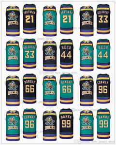 映画96 Charlie Conway 99 Adam Banks JerseyカスタムDIYデザインステッチバスケットボール66 Gordon Bombay 33 Greg Goldberg 21 Dean Portman 44 Fulton Reed Jerseys