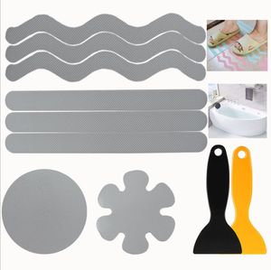 Wanna łazienkowa Prysznic Anti Slip Schodek bieżnik Clear Tape Decor Wodoodporna Silna Podłoga Mata Mata Grip Naklejka Aplikacja Bath 20/12 / 6 sztuk / zestaw