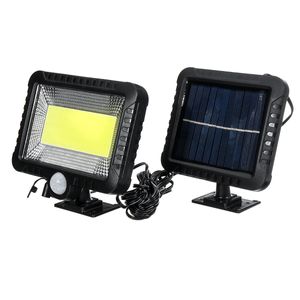 30W Solar Power Cob 100led Pir Sensor Motion Flood Lamp Vattentät IP65 Outdoor Street Garden Yard Camping Light Spotlight