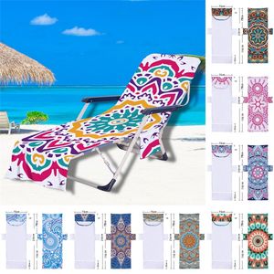 Strandstol Lounge Handduksskydd Chaise Lounger Slipcover med sidofickor Mjukt snabbt Drys Microfiber Pool Chairs Tillbehör