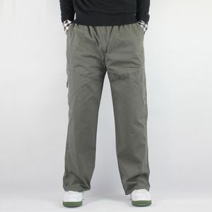 100% COTONE Pantaloni casual da uomo estivi Pantaloni larghi elastici per uomo Nero Verde militare Grigio Grandi e alti Taglie forti XL-6XL 5XL 210518