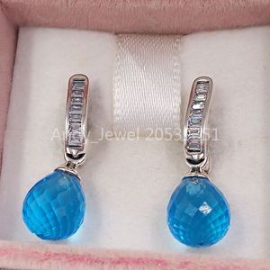 Andy Jewel Buzlu Damlacıklar Stud Askılı Küpeler 925 Sterlli Gümüş Fit Avrupa Pandora Tarzı Ale Stud Jewelry