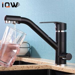 Faucet da Cozinha Preto Filtrado Água 360 Rotação Pia Faucet Misturador Torneiras Torneira Torneira De Cozinha Torneira 211108