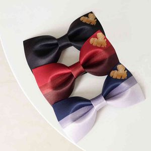 fashion 2020 casual men's male Original printed bow tie wine red black gradient wedding women golden love
