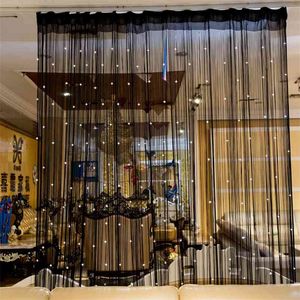 Beaded Curtain Glitter Crystal Tassel String Line Door Curtains Window Room Divider Decorative Tulle Curtains for Living Room 210913