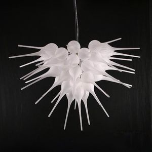 Milk White Glass Pendant Lights Wedding Lamp Hand Blown Glass-Chandeliers for Bedroom Home Dining Living Room Hotel Lobby Art Decoration 24 or 28 Inches