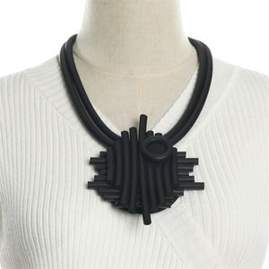 Chokers Designer Handmade Women Necklace Black Silicone Choker Necklaces Ethnic Style Clothes Accessories Unique Fashion Jewellery