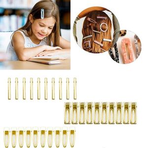 Hair Accessories set Gold Clips Flat Metal Single Prong Alligator Barrette For Kids Women Bows DIY Hairpins
