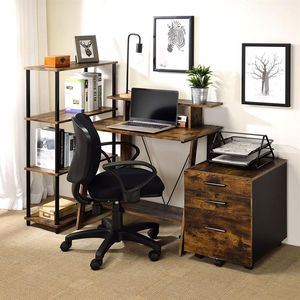 US Stock Bedroom Furniture Writing Desk, Weathered Oak & Black Finish 92730286w on Sale
