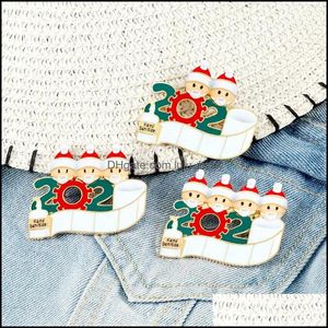 Spille Spille Gioielli Buon Natale Spille smaltate Simpatico cartone animato Babbo Natale Distintivo Donna Uomo Denim Risvolto Festival Regalo per amici Bambini Goccia