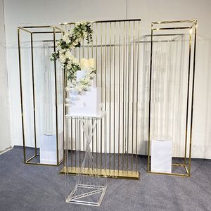 3pcs Luxury Bröllopsdekoration Billboard Kolumn Stativ Strykjärn Skärm Partition Plint Ram Blommor Arch Ballong Födelsedagsfest Steg Vägg Välkommen Bakgrund Props