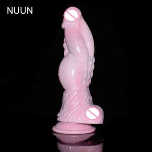 NXY Anal Toys Nuun Alien Big Cock Dildo Real Lesbian Plug Fetish Flirting Happy Prostate Massage with Knots and Bumps Sex Toy Store 1206