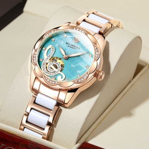 Designer Mechanical Watche Luxury Top Brand Ceramic Stainless Steel Diamond Music Ladies Automatic Wristwatches 210616