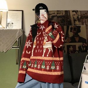 デザイナーメンズニットクリスマスジャンパーセーター服トナカイクリスマスニットセーター男性女性プリントクリスマススウェットシャツホリデーパーティープルオーバー