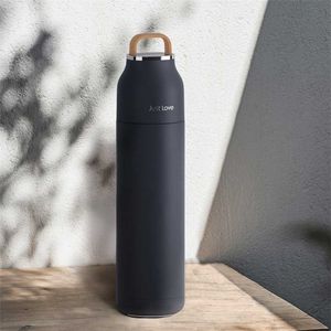 500ml Coffee Travel Mug Vacuum Flasks Thermal Water Bottle Build-in Lid Cup Stainless Steel Thermos Pot Gifts Office 211109