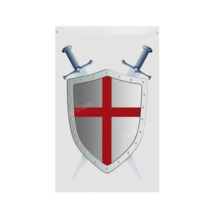 Şövalye Templar Sipariş Bayrak 3x5ft 90x150 cm Özel Dikey Afiş Pirinç Metal Delikler Grommets Masonik Mason Kılıç Kalkanı Özelleştirilebilir