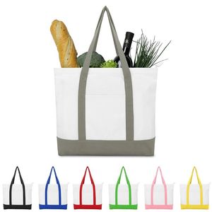 Creative Strong Large oz Cotton Canvas Tote Bag Reusable Grocery Shopping Bags Fashionable Two Tone Bags For Crafts Shoulder