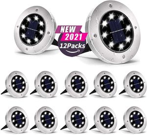 Solar Lamps 12Pack Powered Ground Light Waterproof Garden Pathway Deck Lights With 8/12/16/20 LEDs Lamp For Yard Driveway Lawn