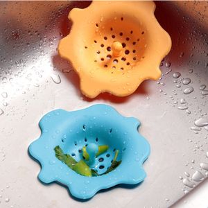 Filter Sewer Drain Cover Stopper Hair Colanders Silicone Kitchen Strainers Bathroom Gadgets Multi-Function Flower Kitchen Sink