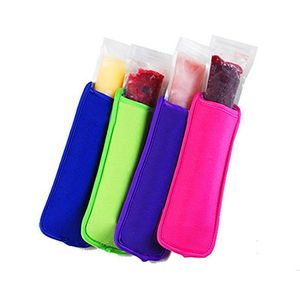 16 colori Antigelo ghiacciolo Borse Strumenti Congelatore Icy Pole Portaghiaccioli Riutilizzabile Neoprene Isolamento ventosa Ghiaccio Maniche Borsa per bambini Estate FHL450-WLL