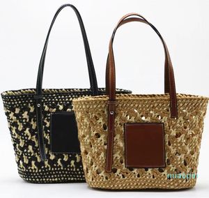Trendy Beach Bags Handmade Woven Bag Luxury Designers Three Color Handbag Ladies Totes reusable 26cm*23cm*12cm #C320