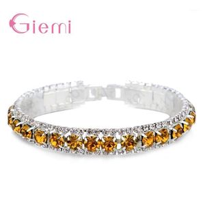 Bracciale da donna femminile prezioso autentico con gioielli in argento sterling 925 con cristalli di zirconi puliti per braccialetto da sposa per feste