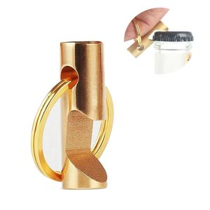 Portable Brass Bottle Openers Keychain Household Kitchen Corkscrew Multifunctional Outdoor Pocket Tools Keyring Pendant