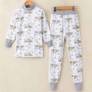 GB-Kcool Kids Thermal Underwear Casual Children Long Johns Cotton Cartoon Pajamas Set Bottom John Boy Wear 210622