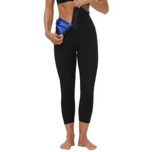 Женские формирователи женщины сауна леггинсы пот брюки с высокой талией похудение ремня термо тренажер сжатие тренировки колготки