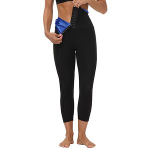 Kvinnors Shapers Kvinnor Bastu Leggings Svettbyxor Högt midja Slimming Belt Thermo Trainer Compression Workout Tights Body Shaper