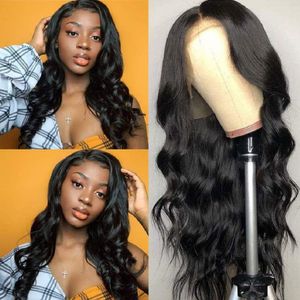 Koronkowe przednie peruki Ludzkie włosy ciała Wave 13x4 HD Frontal Wig Pre wyrwany z włosami Baby Brazylijski Remi Remy dla Czarnych Kobiet 150% Deniste Diva1