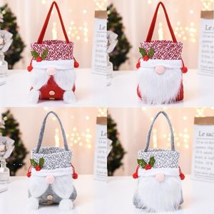 Decorações de Natal sem rosto Decorações de Natal Crianças Biscoitos Maçã Presentes Sacos Eve Natal Presente Embalagem Drawstring Saco LLB12096