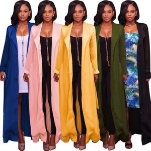 2017 Spring and Autumn Casual Long Sleeve Cardigan Knit Knitwear Women's Trench Coats Long Maxi Wraps Outwear