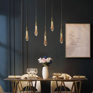 Lâmpadas pendentes Luzes LED de cristal nórdico Modern Design Light Light Room Bedroom Loft Cafe Restaurant Indoor Villa Hanging