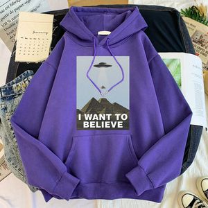 Alien Take Away The Pyramid I Want To Believe Tracksuit Fashion Warm Sweatshirts Casual Hoodies For Male Fleece Loose Streetwear Y0804