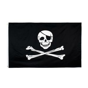 Läskig trasig äldre Jolly Roger Skull Cross Bones Pirate Flag HotSale Freeshipping Direct Factory 100% Polyester 90x150cm 3x5fts