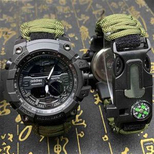 ADDIES Men Military Sports Digital Watches Compass Outdoor Survival Multi-function Waterproof Men's Watch Relogio Masculino 210329