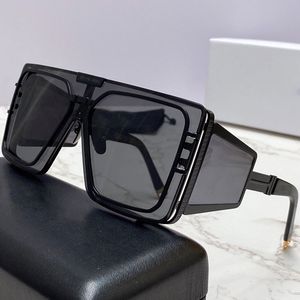 Mens sunglasses BPS-102A oversized square one-piece lens metal wire frame wide temples to cover corners of the eyes designer men sun glasses with original box