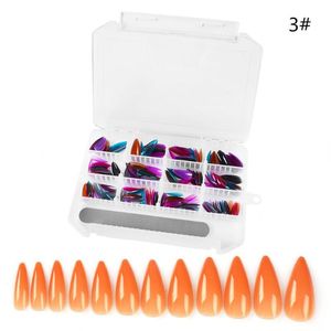 False Nails 240pcs Fake Home Salon UV Gel Easy Apply Multifunction Long With File DIY Colorful Maniture Set Artificial Sharp End