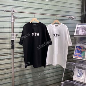 21SS男性プリントTシャツPolos Designer Crewレタープリントパリ服半袖メンズシャツタグホワイトブラック06