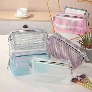 Multifunction Cosmetic Bags impermeável Bolsa de Armazenamento Transparente PVC Zipper Travel Makeup Organizador Clear Case Hospedar