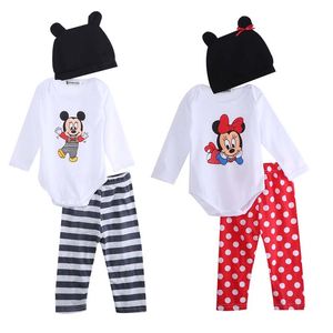 Set neonato neonato neonato neonato bambina pagliaccetto manica lunga top camicia pantaloni cappello 3 pezzi abiti set abiti casual