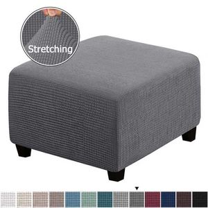 1/2 Sztuk Jacquard Ottoman Stołek Pokrywa Elastyczna Kwadratowa Sofa Slipcover Footrest Krzesełce Obejmuje Meble Protector 211116