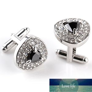 Luxury Cufflinks For Mens And Women Zircon Black Purple White Crystal Fashion Brand Cuff Botton High Quality  Factory price expert design Quality Latest Style