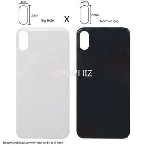 50 sztuk Hurtownie US EU Back Szklana Obudowa z dużym otworem kamery dla iPhone X XS Max Łatwa zmiana Drzwi baterii Pokrywa Części zamienne